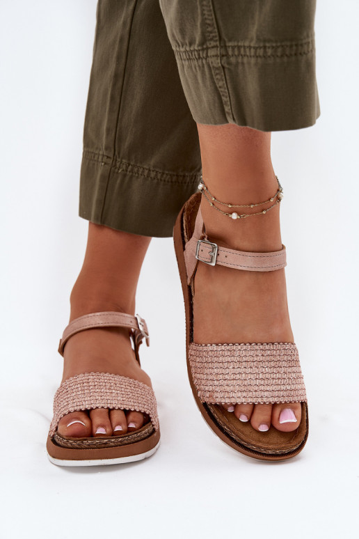 Dames sandalen Met Vlecht Opar de Pasek Inblu GS000050 roze