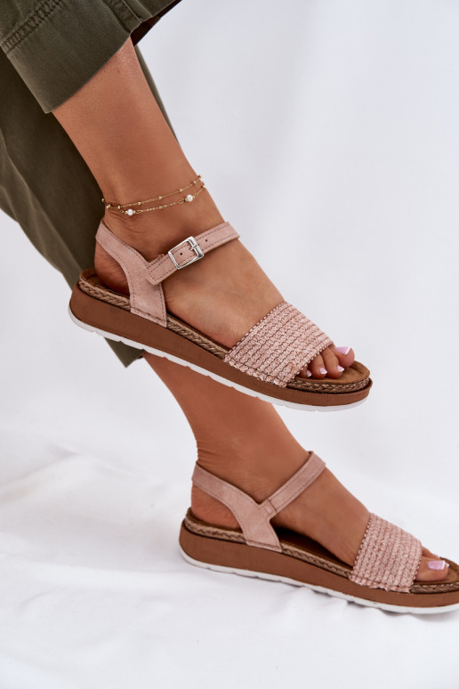 Dames sandalen Met Vlecht Opar de Pasek Inblu GS000050 roze