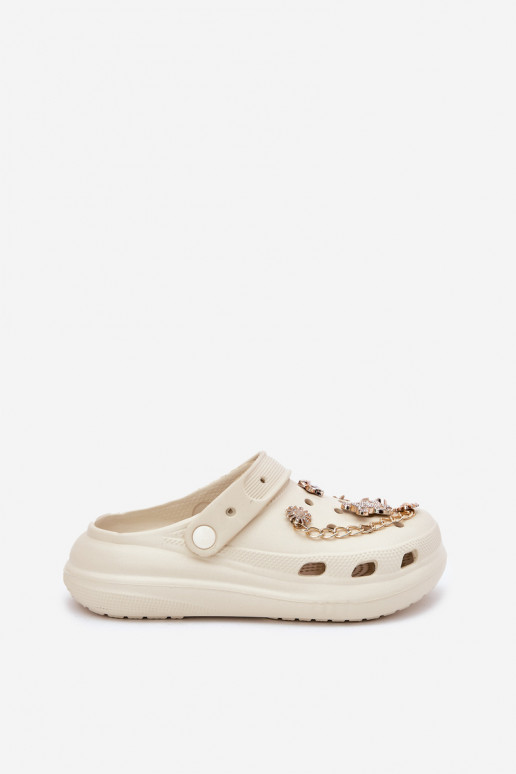 Leichte Hausschuhe DamenhausschuhePrzypinkami Beige Linaviela