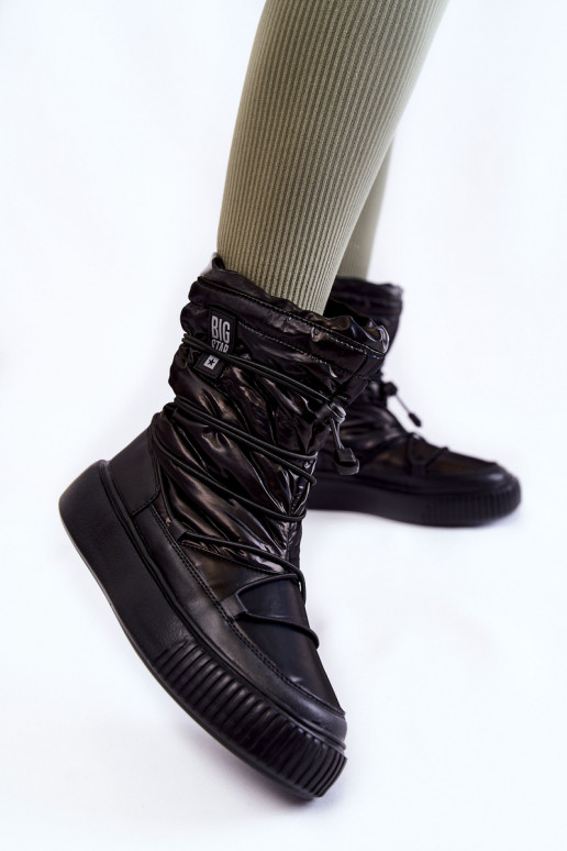 Feminin sich Zuarm laufen Schneestiefel Big Star KK274193 schZuarze Farbe