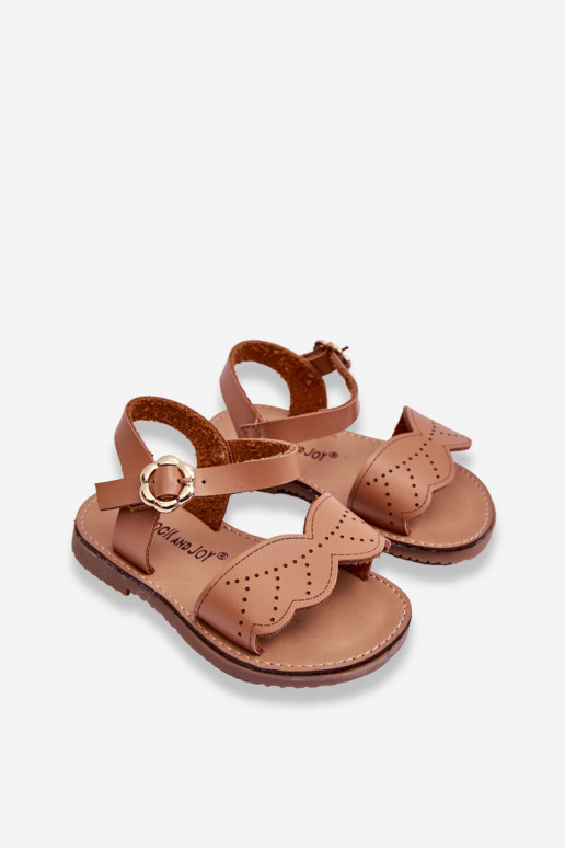 Klassieke kindersandalen bruine kleur Izzy