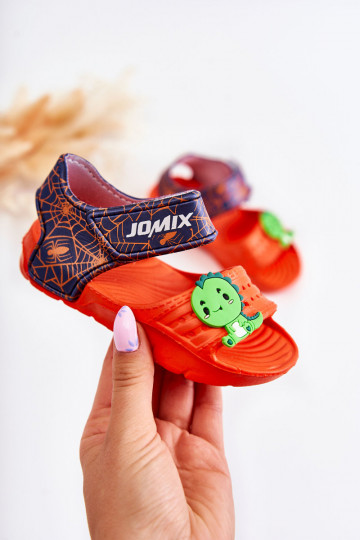  Pantoufles légères Sandales pour enfants avec attaches adhésives couleur orange Asti