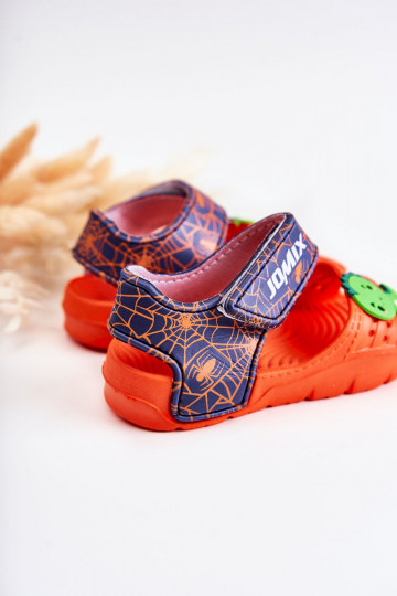  Pantoufles légères Sandales pour enfants avec attaches adhésives couleur orange Asti 2