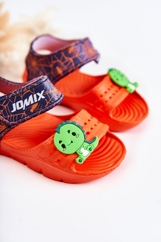  Pantoufles légères Sandales pour enfants avec attaches adhésives couleur orange Asti