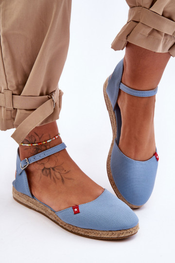 Espadrilles à plateforme pour femmes Big Star FF274532 bleues