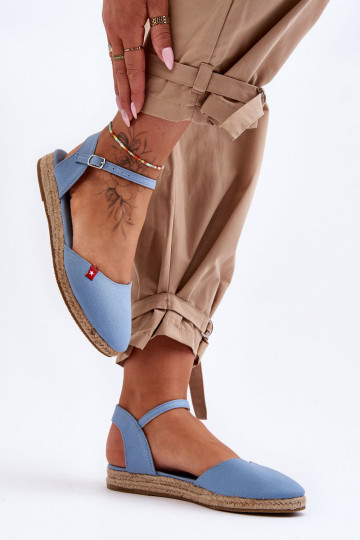 Feminin Espadrilles mit einer Plattform Big Star FF274532 blaue Farbe 2