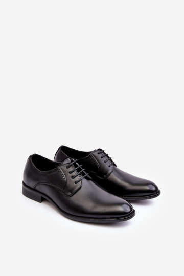 Heren leren schoenen zwarte kleur Harene