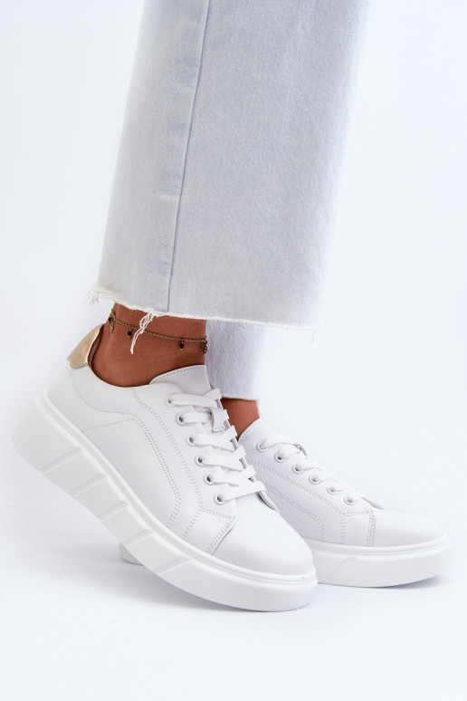 Leer Sneakers model schoenen Dames met platform Initte kleur Danida