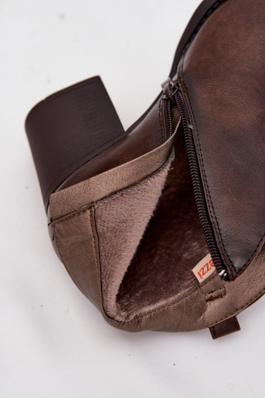 réchauffer Bottes pour femmes en cuir écologique CzekoladoÀe Talienne