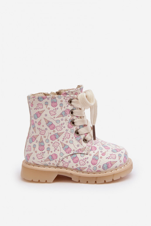 réchauffer Bottes Puéril avec fermetures éclair beige Dolida