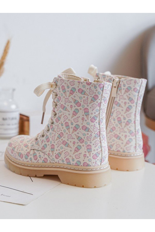réchauffer Bottes Puéril avec fermetures éclair beige Dolida