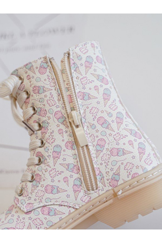 réchauffer Bottes Puéril avec fermetures éclair beige Dolida