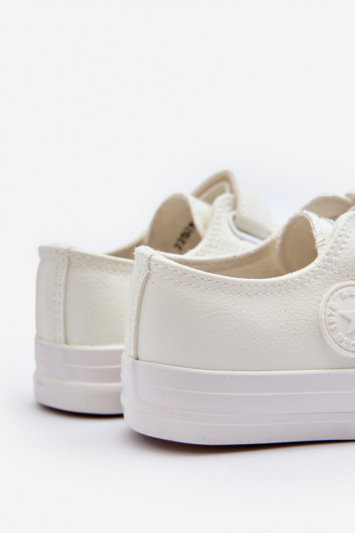 Peau Chaussures de loisirs pour enfants avec attaches adhésives couleur blanche Delmara