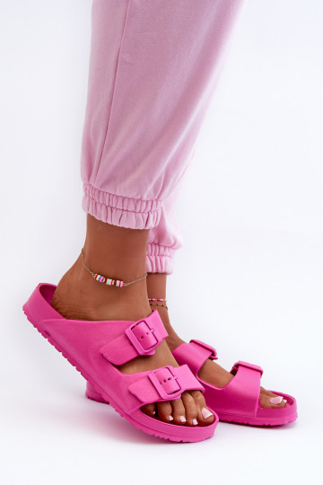 Chaussons pour femmes avec mousse et boucles couleur rose Luciene 2