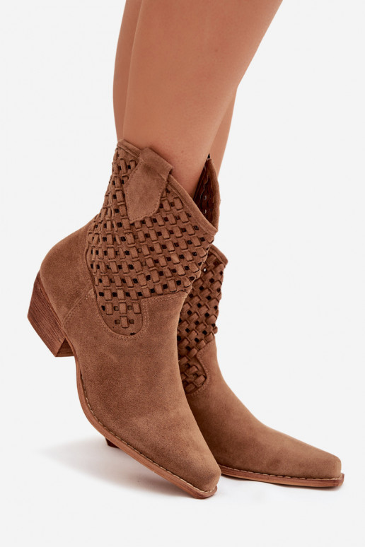 Bottes ajourées Féminin avec des talons marron Ferissa