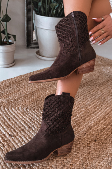 OpengeInerkte laarzen Dames met hakken CzekoladoIne Ferissa