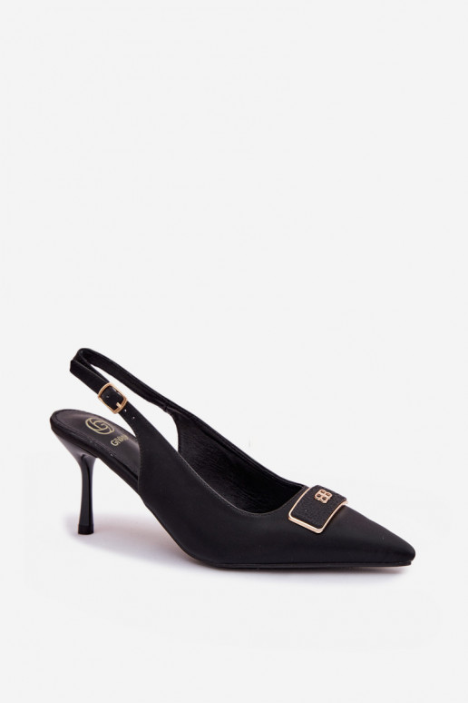 hochhackige Sandalen Feminin Mit Dekorationen Detalem schZuarze Farbe Lurella