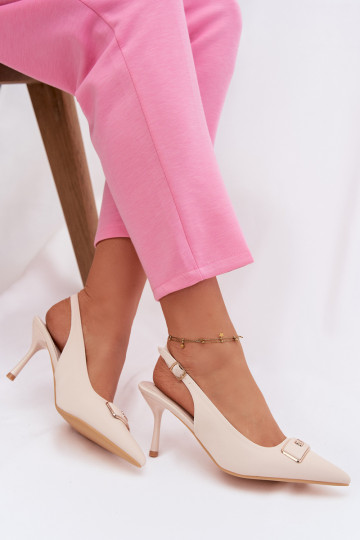 hoge hakken Dames Met sierlijk Detalem ivoor Lurella