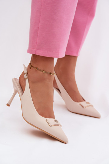 sandales à talons hauts Féminin Avec des décorations Detalem couleur ivoire Lurella 2