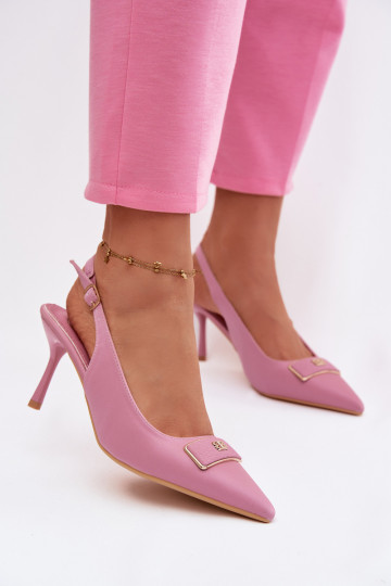 hochhackige Sandalen Feminin Mit Dekorationen Detalem pinke Farbe Lurella 2