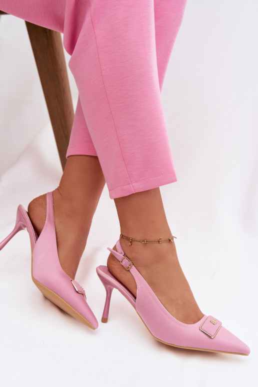 sandales à talons hauts Féminin Avec des décorations Detalem couleur rose Lurella