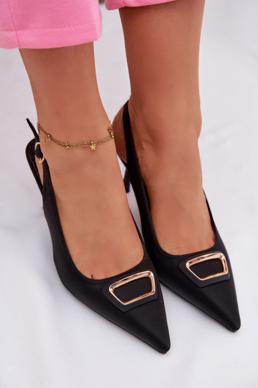 sandales à talons hauts Féminin décorer couleur noire Palerine