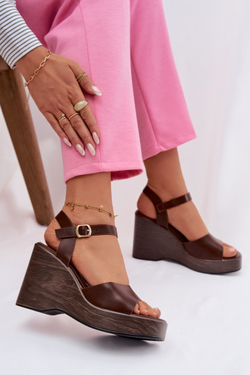 Dames sandalen Op de INig Eko Leer CzekoladoIne Parilisse