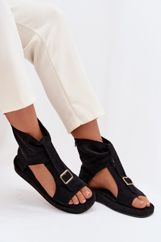 Sandales pour femmes avec une botte couleur noire Coralya