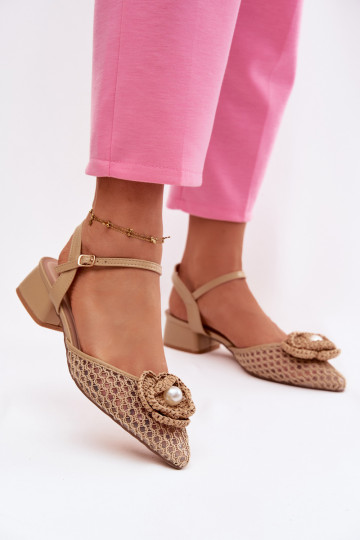 Dames sandalen Op Klok Met sierlijk Detalem beige Vionessa 2