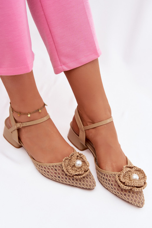 Sandales pour femmes Klocke Avec des décorations Detalem beige Vionessa