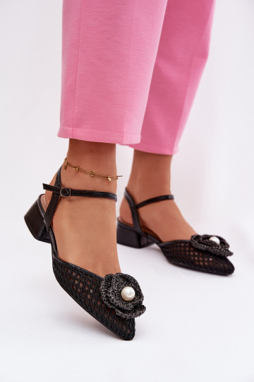 Sandales à talons avec détails décoratifs, noires Vionessa 2