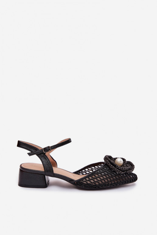 Sandales pour femmes Klocke Avec des décorations Detalem couleur noire Vionessa