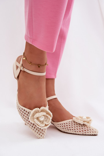 Sandales pour femmes Klocke Avec des décorations Detalem couleur ivoire Vionessa