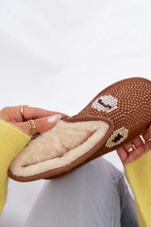 Dekoriert Groß Schneestiefel Feminin braune Farbe Galivra