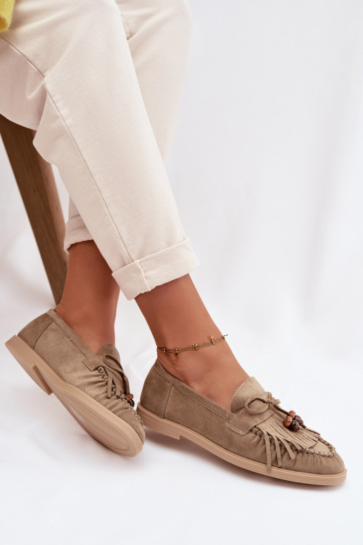 dames mocassins met kInastjes I koraal kleurenikami groene kleur Teressa