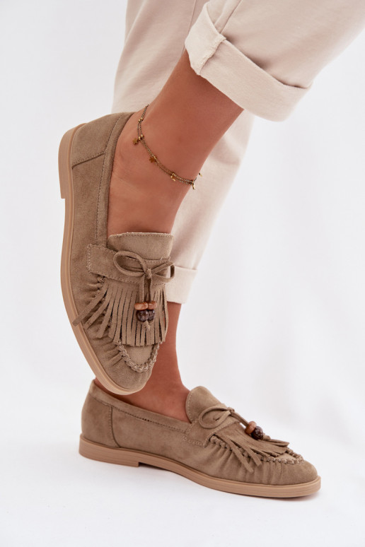 mocassins pour femmes avec des franges I couleur corailikami couleur verte Teressa