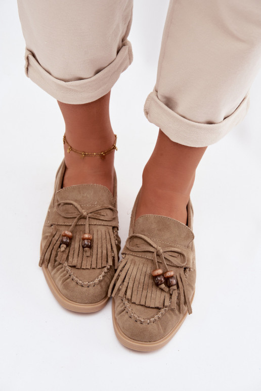 mocassins pour femmes avec des franges I couleur corailikami couleur verte Teressa