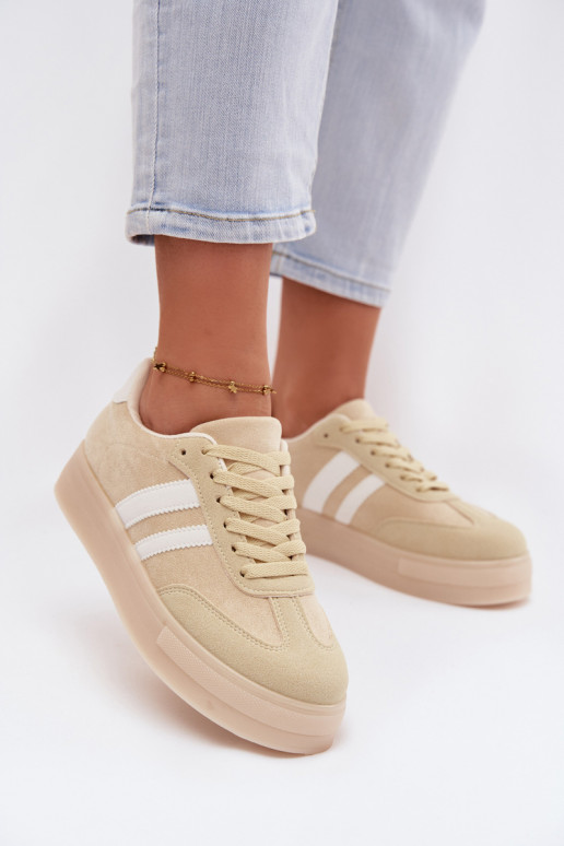 Chaussures modèle baskets Féminin avec une plateforme couleur jaune Giselia