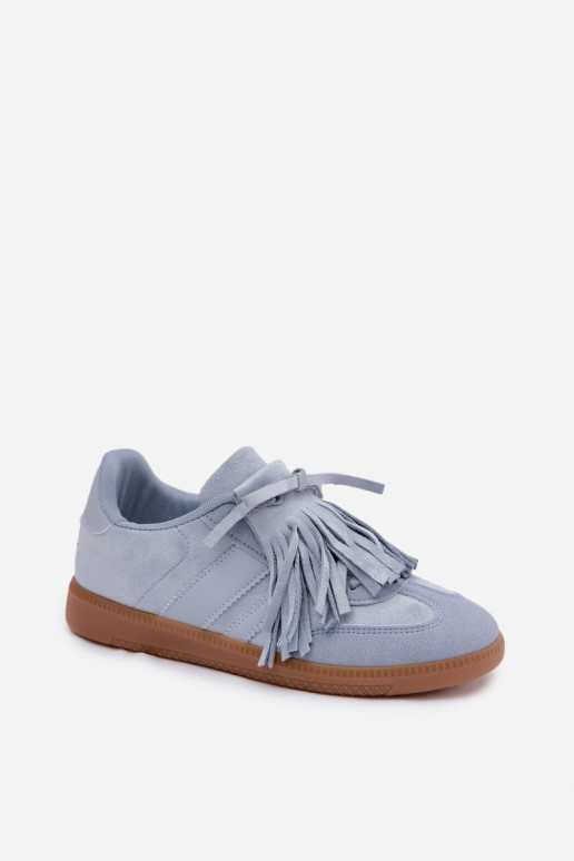 Chaussures modèle baskets Féminin avec des franges couleur bleue Dorivelle
