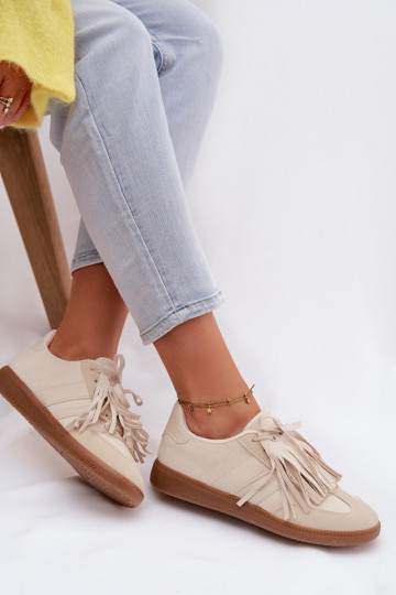 Damen Sport-Schuhe mit Fransen, sandfarben, Dorivelle
