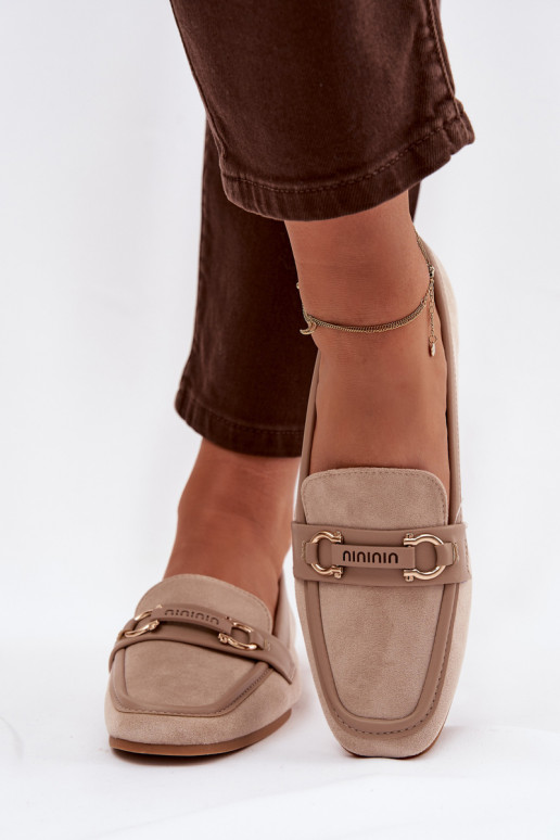 Mocassins couleur sable pour femmes avec éléments décoratifs « Evelora »