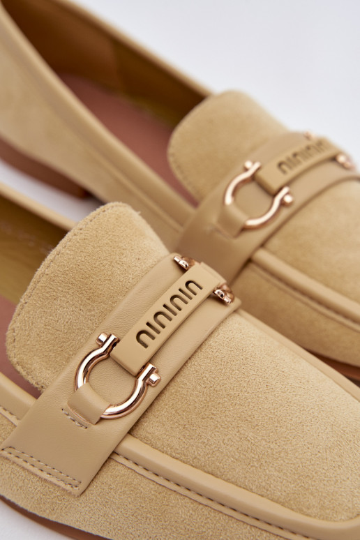 Mocassins pour femmes avec des éléments décoratifs de couleur jaune Evelora