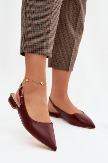 Bordeaux Iverelle ballerina's met gouden gespen