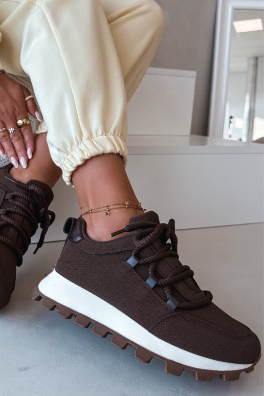Baskets avec plateforme de couleur chocolat Riadella