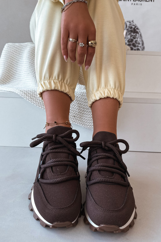 Baskets avec plateforme de couleur chocolat Riadella