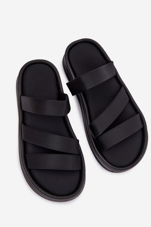  Damenhausschuhe mit einer Plattform mit Streifen schZuarze Farbe Liorine