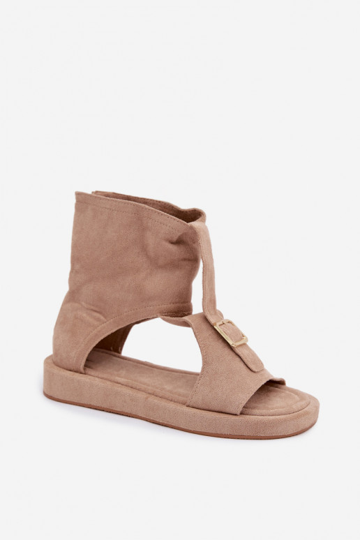 Sandales pour femmes avec une botte beige Coralya