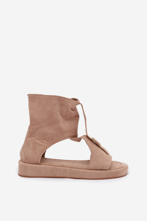 Sandales pour femmes avec une botte beige Coralya
