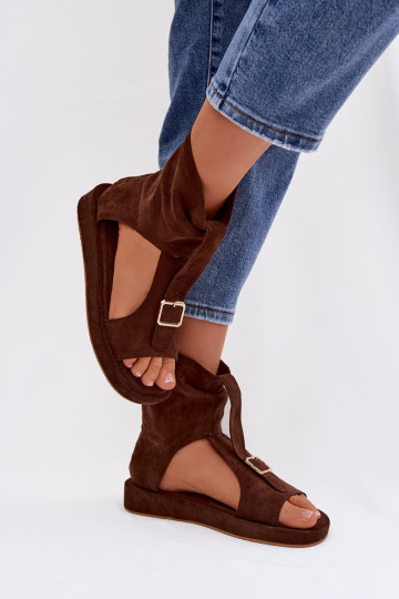 Damensandalen mit einem Stiefel CzekoladoZue Coralya