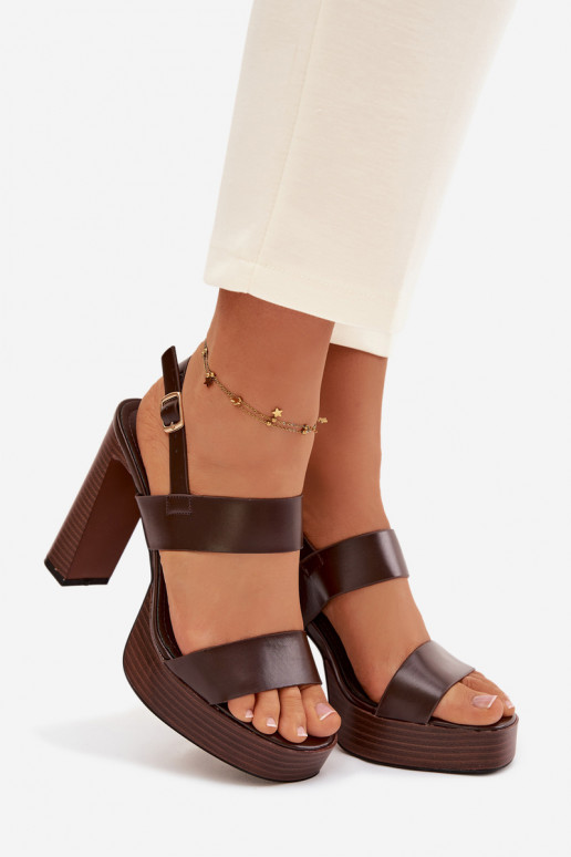 Sandales à talons hauts pour femme et plateforme Eko Peau CzekoladoÀe Hanelia